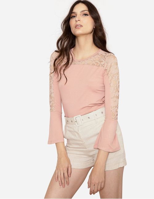 blush lace top