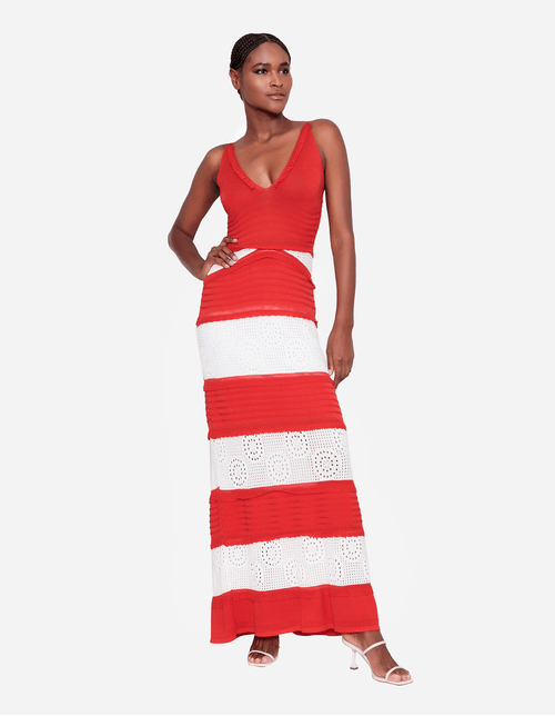 Vestido tricot longo 2024 branco