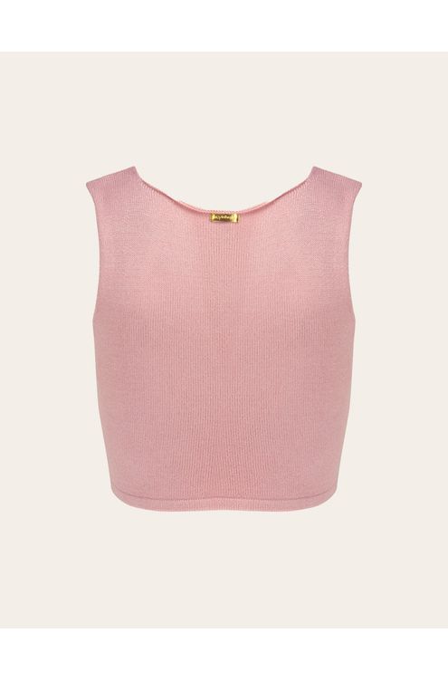 Blusa cropped 1 manga gola alta tricot ultra pink - LucyintheSky